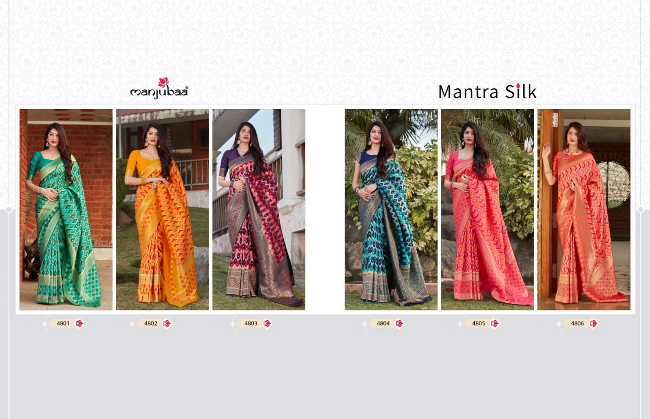 Manjubaa Mantra Silk Latest Fancy Designer Festive Wear 	Banarasi Silk Sarees Collection
